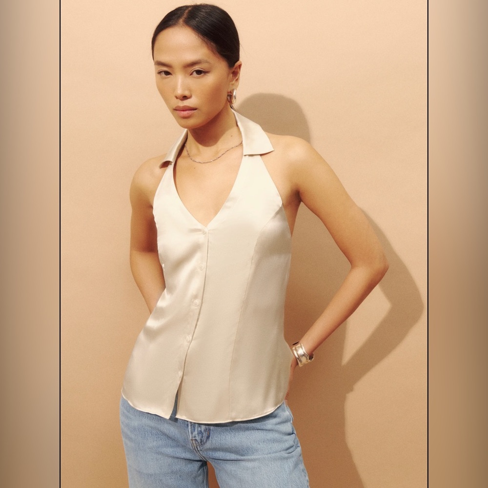REFORMATION SILK TOP NEVER BEEN WORN
